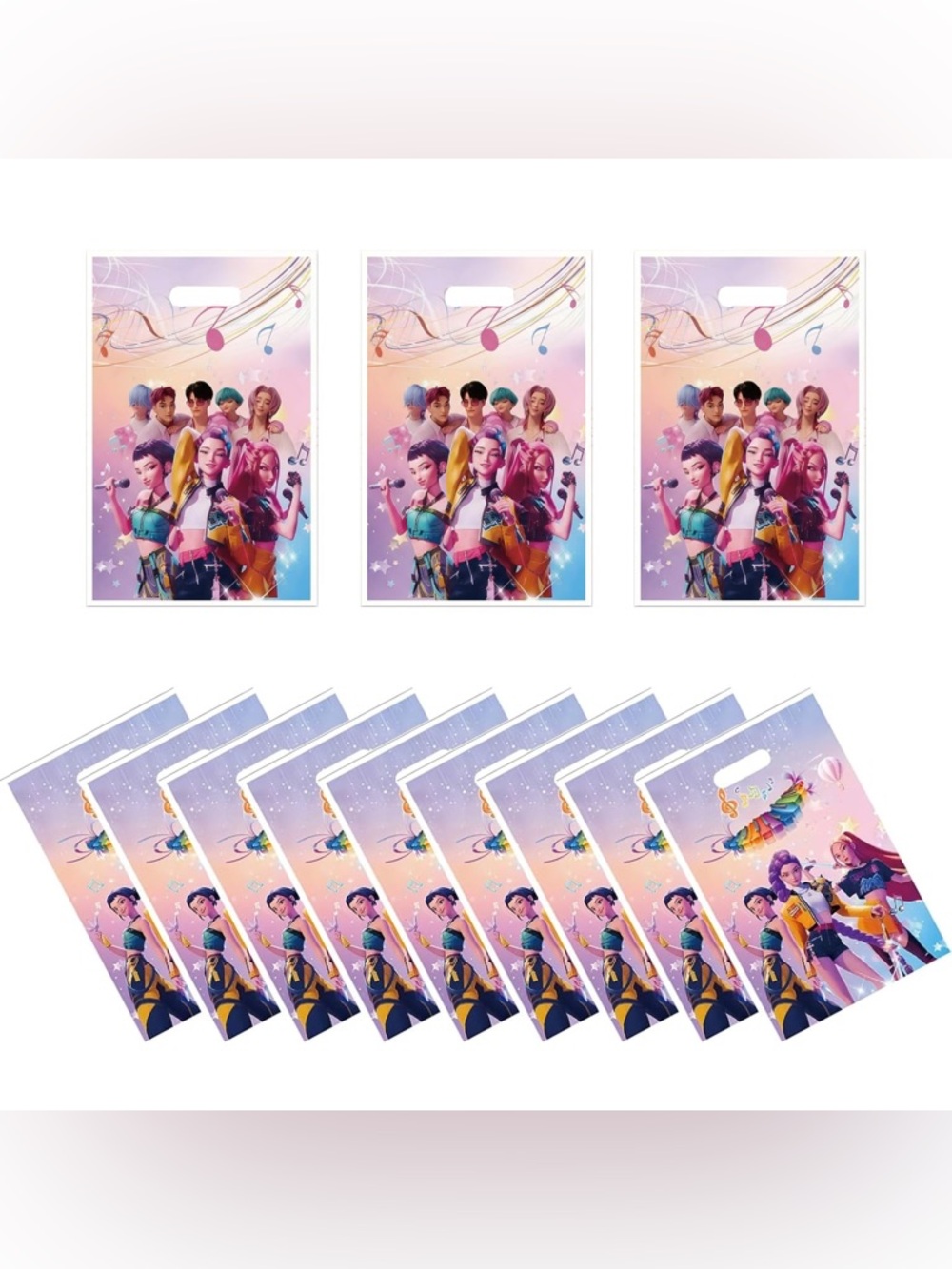 K-Pop Inspired Party Favor Bags, Music Gift Bags with Handles, Goodie Bags